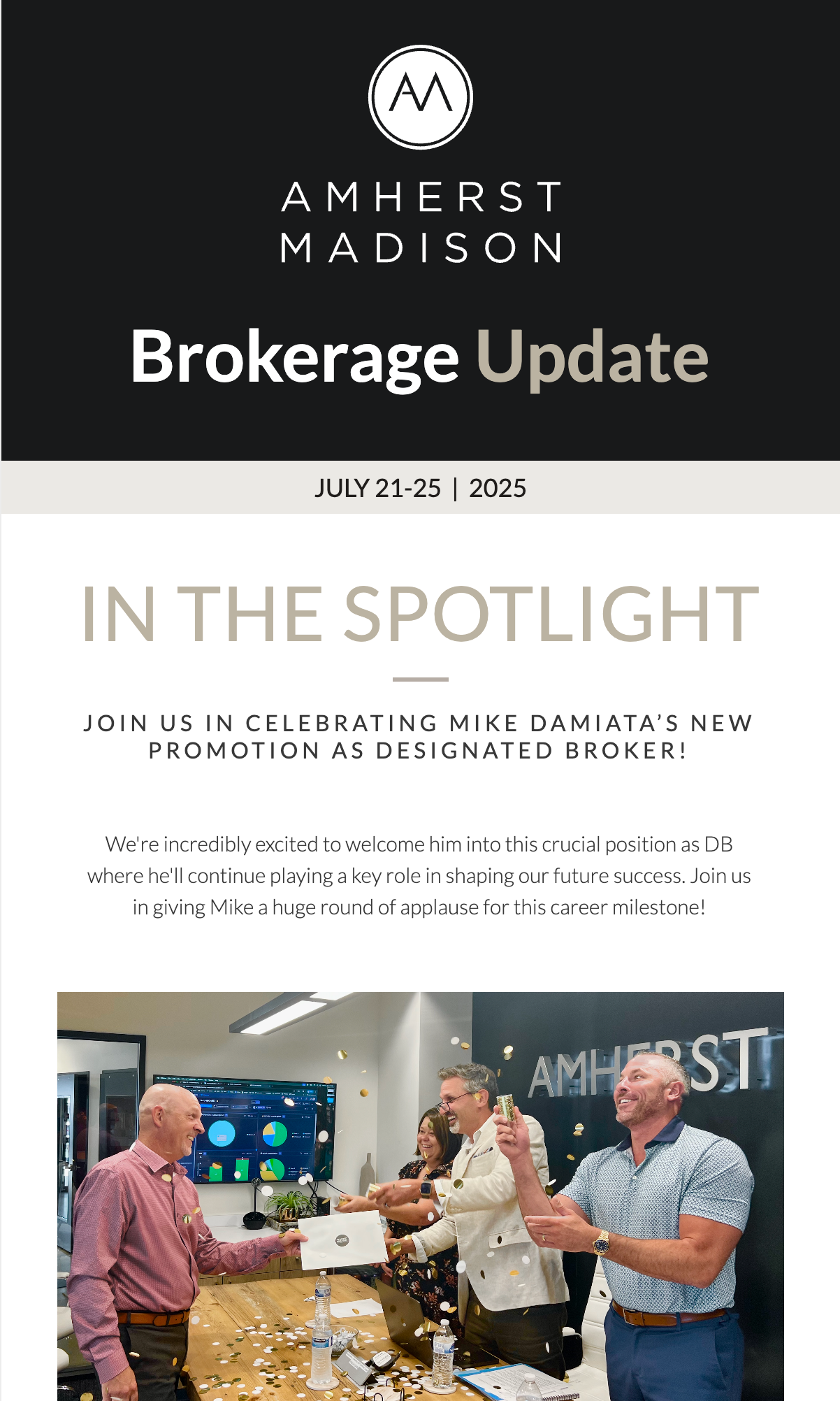 Featured Property Ad Space: Amherst Madison Brokerage Update (weekly newsletter)
